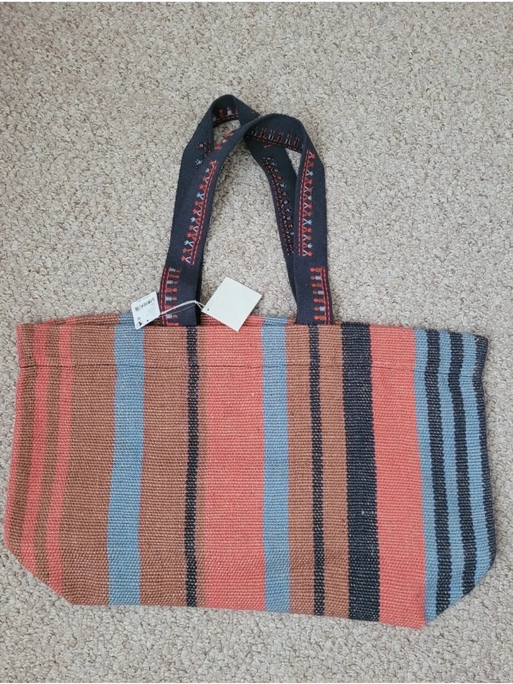 Free People Copacabana Striped Canvas Tote